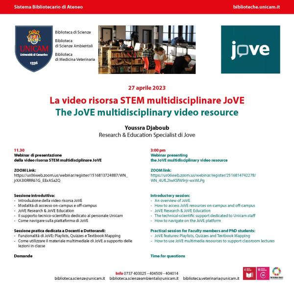 Presentazione JoVE (Journal of visualized experiments) | Sistema ...